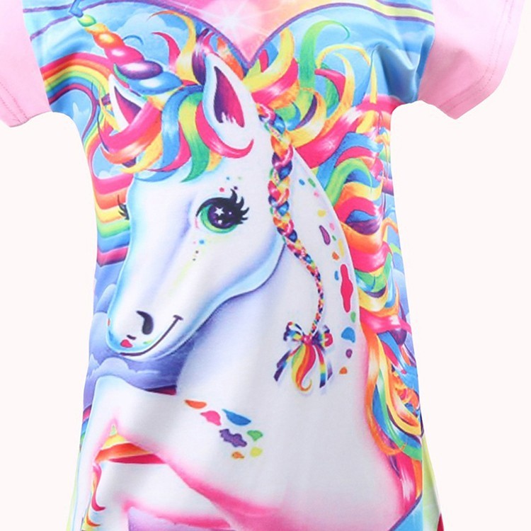 Nightshirt Nightie Princess Dresses Unicorn Printed Party for Girls