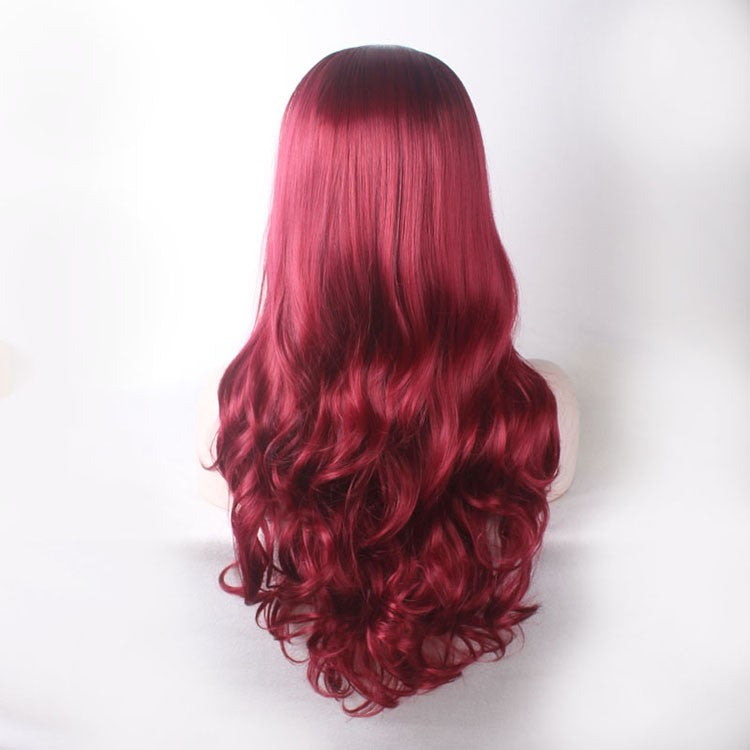 26" Natural Long Wavy Full Synthetic Wigs Heat Resistant Cosplay Ombre Red